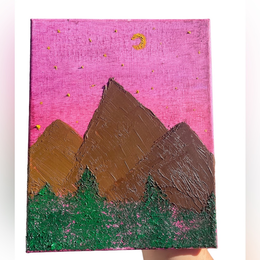 Mountains scenery oil painting